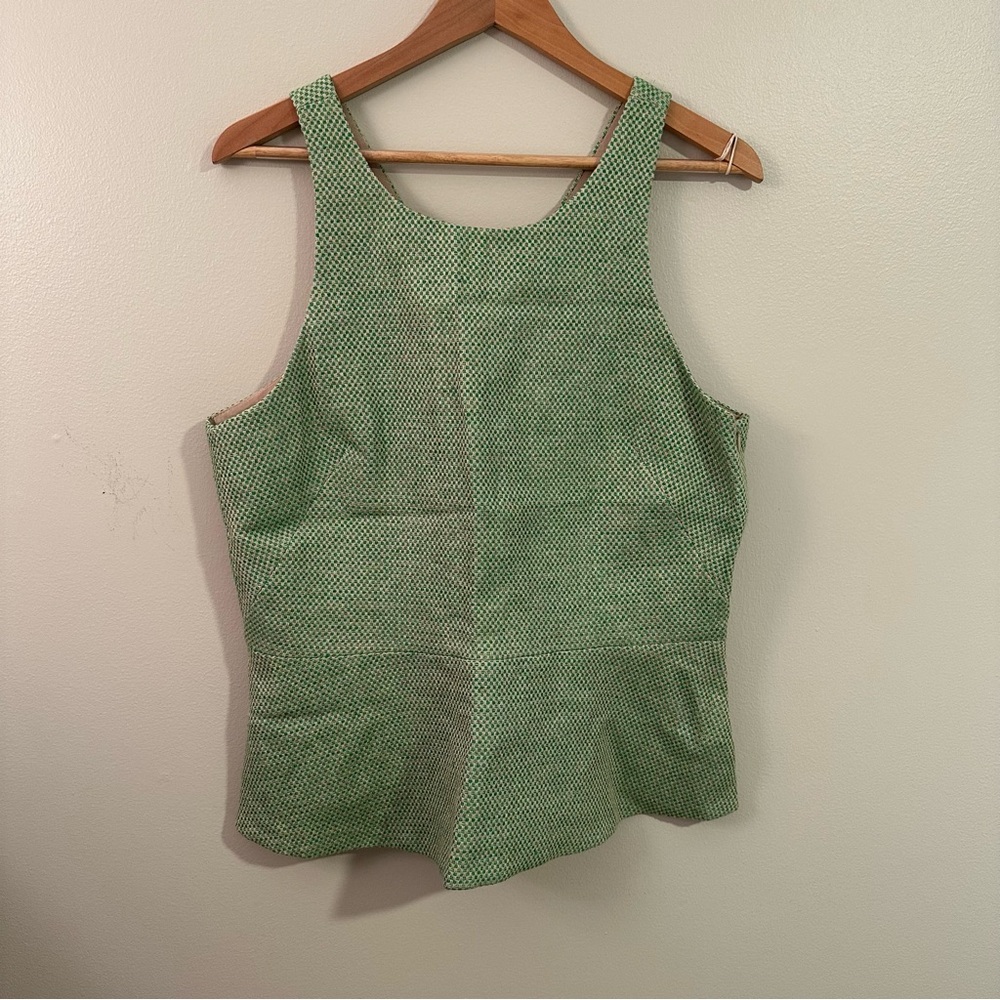 Banana Republic Textured Green Sleeveless Blouse